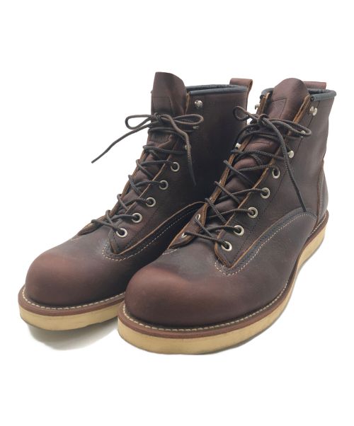 RED WING（レッドウィング）RED WING (レッドウィング) ラインマンブーツ ブラウン サイズ:27.5の古着・服飾アイテム