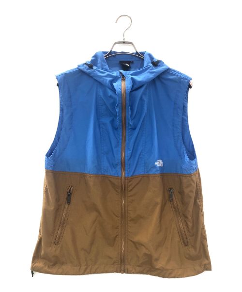 THE NORTH FACE（ザ ノース フェイス）THE NORTH FACE (ザ ノース フェイス) コンパクトフーデットベスト ブルー×ベージュ サイズ:Mの古着・服飾アイテム