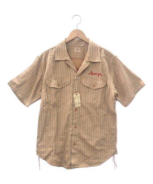 SUGAR CANE（シュガーケーン）SUGAR CANE (シュガーケーン)  COKE STRIPE WORK SHIRT ベージュ サイズ:SMALLの古着・服飾アイテム