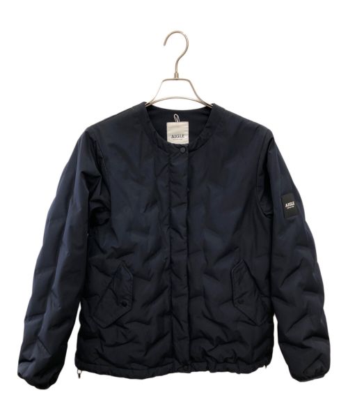 AIGLE（エーグル）AIGLE (エーグル) ノンカラーダウンジャケット ネイビー サイズ:36の古着・服飾アイテム