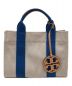 TORY BURCH（トリーバーチ）の古着「キャンバストートバッグ」｜ベージュ×ブルー