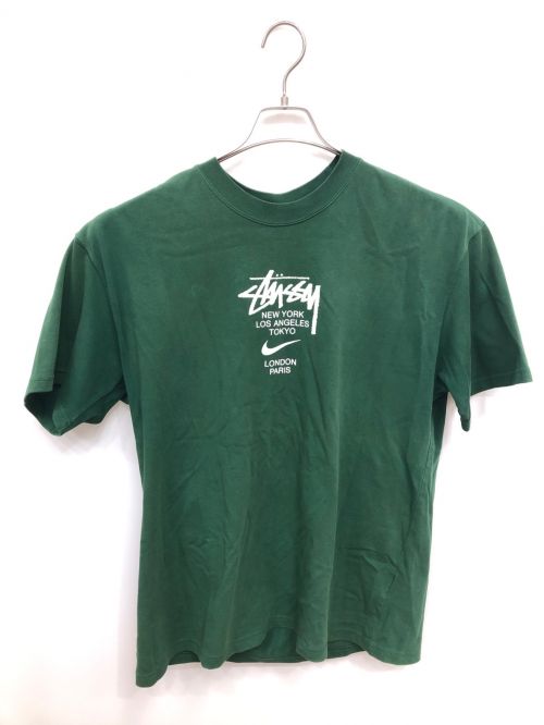 NIKE x stussy（ナイキ ステューシー）NIKE x stussy (ナイキ ステューシー) 半袖カットソー INTERNATIONAL T-SHIRTS グリーン サイズ:Mの古着・服飾アイテム