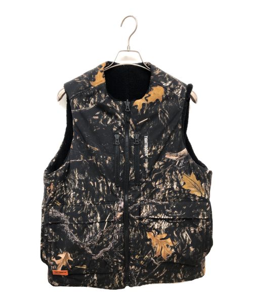 TIGHTBOOTH PRODUCTION（タイトブースプロダクション）TIGHTBOOTH PRODUCTION (タイトブースプロダクション) BULLET CAMO REVERSIBLE VEST ブラック サイズ:Mの古着・服飾アイテム