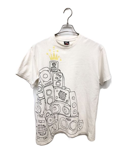 stussy（ステューシー）stussy (ステューシー) スピーカープリントTシャツ ホワイト サイズ:SIZE Mの古着・服飾アイテム