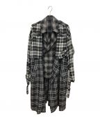 IROQUOISイロコイ）の古着「トレンチコート　LAYRED TRENCH CO T/R CHECK」｜グレー