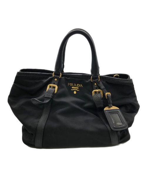 PRADA（プラダ）PRADA (プラダ) ナイロンバッグ　	Vitello 2way bag ブラックの古着・服飾アイテム