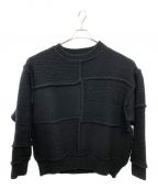 Name.ネーム）の古着「Name.PATCHWORK KNIT SWEATER(ネーム パッチワークニットセーター)」｜ブラック