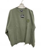 stussyステューシー）の古着「SKULL LOGO sweatshirt(スカルロゴスウェット)」｜グリーン