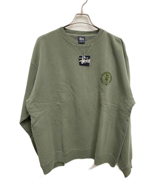 stussy（ステューシー）stussy (ステューシー) SKULL LOGO sweatshirt(スカルロゴスウェット) グリーン サイズ:SIZE Lの古着・服飾アイテム