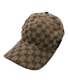 GUCCI（グッチ）の古着「GUCCI(グッチ) Gucci Lido(グッチ リド)コレクション GGキャンバス ベースボール キャップ」｜ベージュ