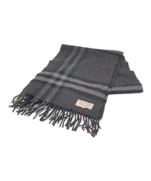 BURBERRY（バーバリー）BURBERRY (バーバリー) BURBERRY(バーバリー) マフラー GIANT CHECK CASHMERE SCARF(ジャイアント チェック カシミア スカーフ) ブラックの古着・服飾アイテム