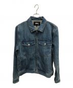 stussyステューシー）の古着「stussy ZIP UP Garage Denim Jacket(ステューシー ジップアップ ガレージ デニムジャケット)」｜ブルー