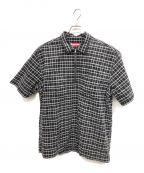 SUPREMEシュプリーム）の古着「Supreme Plaid Corduroy Half Zip S/S Shirt(シュプリーム プラッド コーデュロイ ハーフジップ ショートスリーブ シャツ)」｜パープル