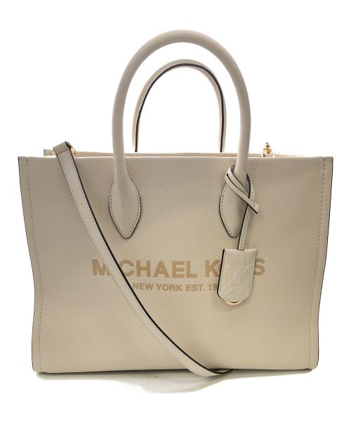 MICHAEL KORS（マイケルコース）MICHAEL KORS (マイケルコース) レザーハンドバッグ ホワイトの古着・服飾アイテム