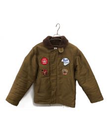 HOUSTON（ヒューストン）の古着「ALPACA BOA N-1 DECK JACKET　アルパカボア　デッキジャケット」｜ブラウン