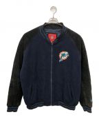 NFLエヌエフエル）の古着「MIAMI DOLPHINS PIG SUEDE STADIUM JKT」｜ネイビー