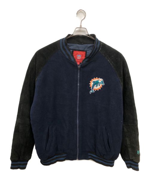 NFL（エヌエフエル）NFL (エヌエフエル) MIAMI DOLPHINS PIG SUEDE STADIUM JKT ネイビー サイズ:SIZE XXLの古着・服飾アイテム