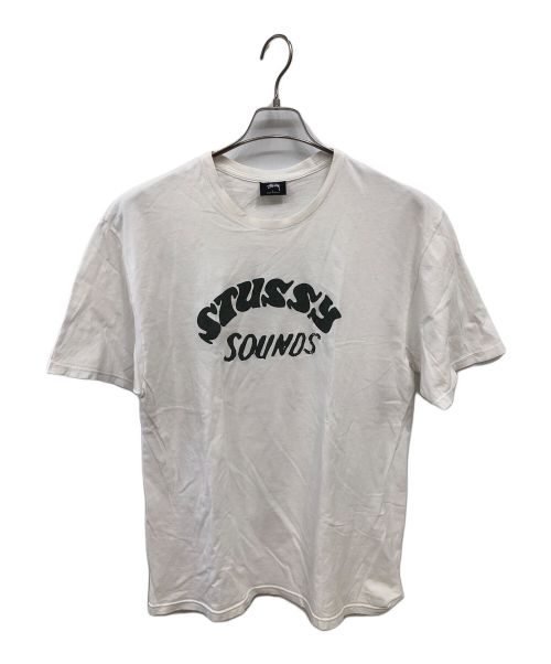 stussy（ステューシー）stussy (ステューシー) ステューシーサウンド プリントTシャツ／STUSSY SOUNDS PRINT T ホワイト サイズ:Lの古着・服飾アイテム