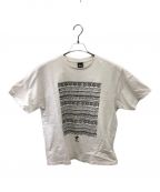 stussyステューシー）の古着「サーフマン＆ビッグプリントTシャツ／SURFMAN & BIG PRINT T」｜ホワイト