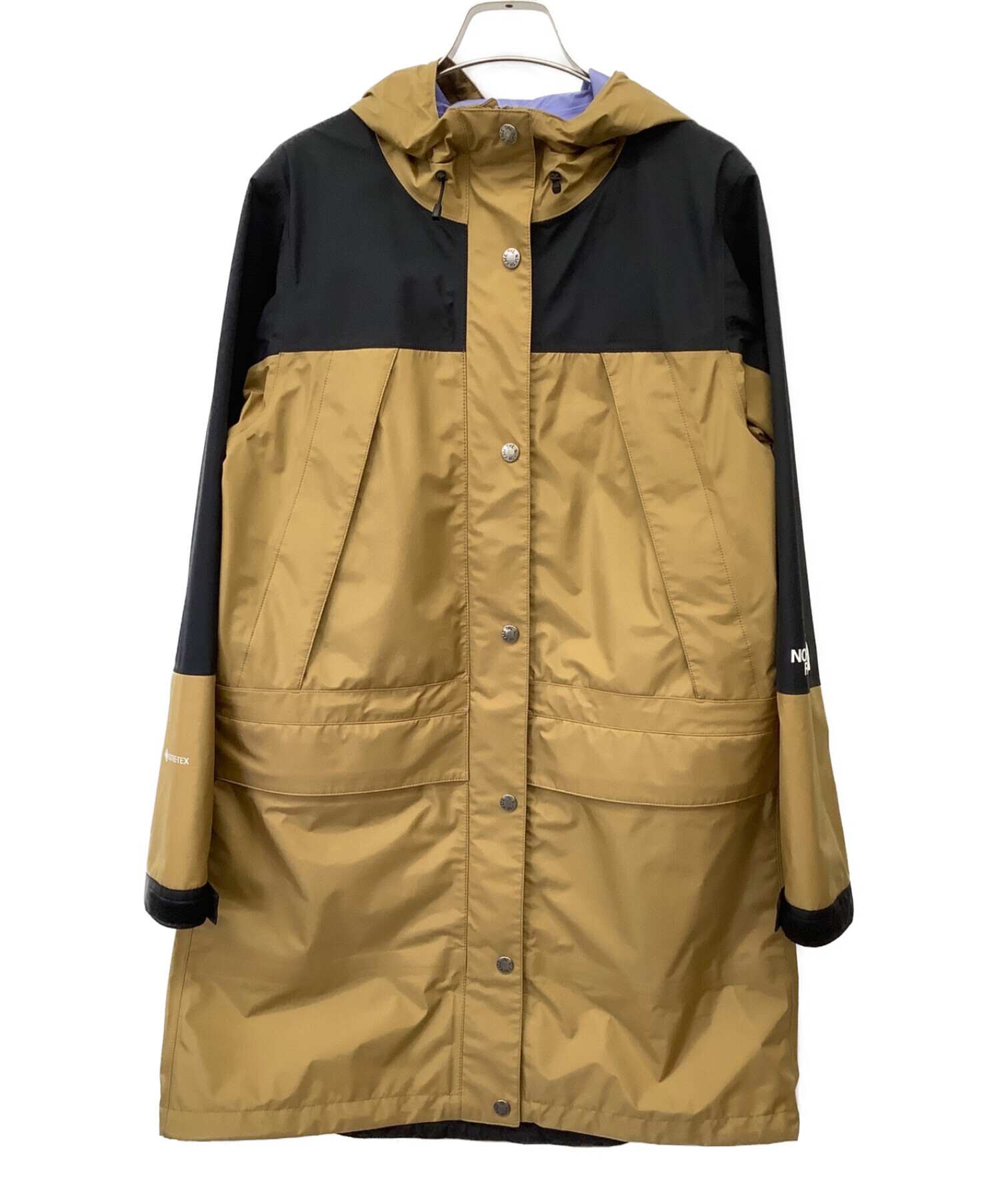 THE NORTH FACE (ザ ノース フェイス) マウンテンレインテックスコート ベージュ×ブラック サイズ:M