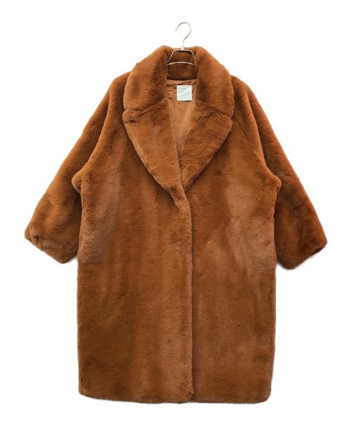 THINK FUR（シンクファー）THINK FUR (シンクファー) エコファーテーラードコート ブラウン サイズ:Sの古着・服飾アイテム