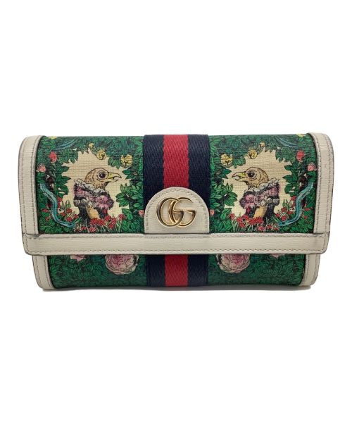 GUCCI（グッチ）GUCCI (グッチ) Yuko Higuchi (ユウコ ヒグチ) GGコンチネンタルウォレット グリーンの古着・服飾アイテム