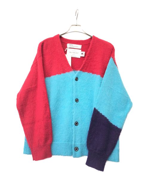 DAIRIKU（ダイリク）DAIRIKU (ダイリク) NANA Mohair Cardigan レッド×ブルー サイズ:Fの古着・服飾アイテム