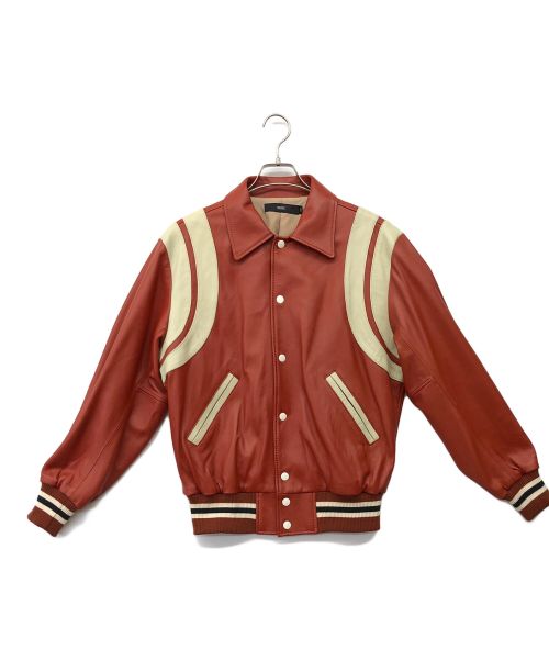 BEAMS（ビームス）BEAMS (ビームス) Varsity Jacket オレンジ×ベージュ サイズ:Sの古着・服飾アイテム