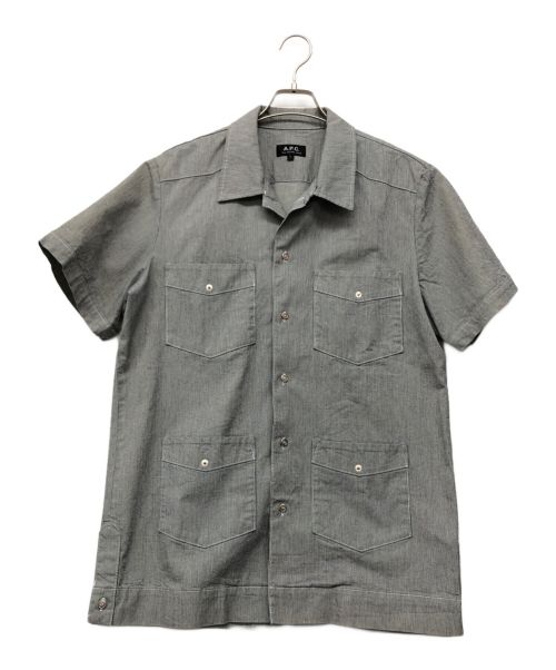 A.P.C.（アーペーセー）A.P.C. (アーペーセー) 半袖シャツジャケット グレー サイズ:Lの古着・服飾アイテム