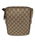 GUCCI (グッチ) キャンバスショルダーバッグ 03136 ブラウン：27000円