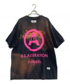 U.S.ALTERATION×GOD SELECTION XXXユーエスオルタレーション×ゴッドセレクショントリプルエックス）の古着「半袖カットソー」｜ブラック