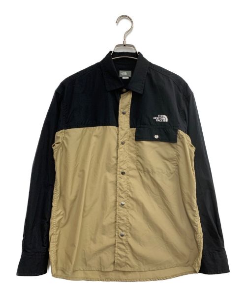 THE NORTH FACE（ザ ノース フェイス）THE NORTH FACE (ザ ノース フェイス) ロングスリーブヌプシシャツ ブラック×ベージュ サイズ:Sの古着・服飾アイテム