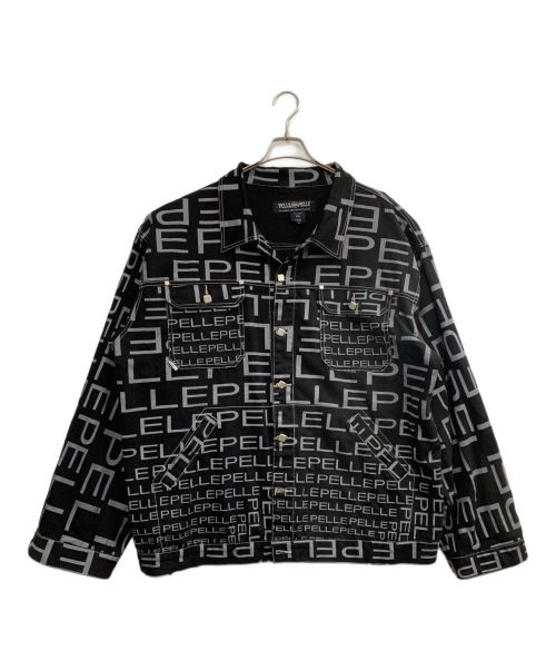 pellepelle（ペレペレ）pellepelle (ペレペレ) ロゴプリントジャケット ブラック サイズ:XXLの古着・服飾アイテム