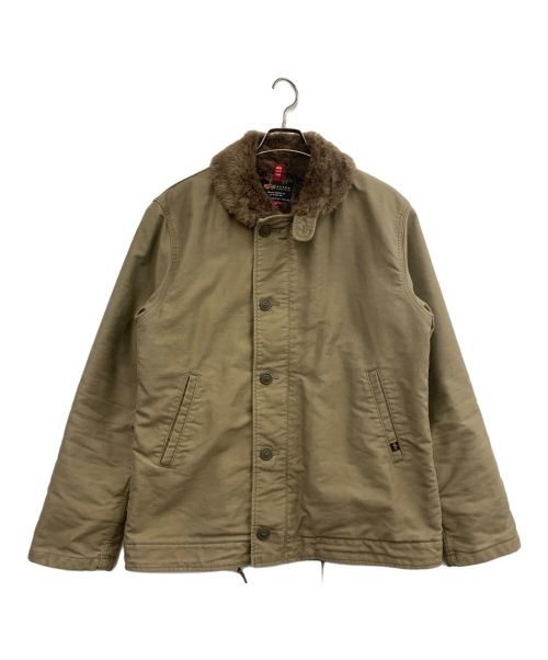 ALPHA INDUSTRIES（アルファインダストリーズ）ALPHA INDUSTRIES (アルファインダストリーズ) デッキジャケット ベージュ サイズ:XLの古着・服飾アイテム