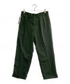 BEAMSビームス）の古着「2Pleats Trousers PE Twill」｜グリーン