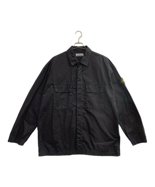 STONE ISLAND（ストーンアイランド）STONE ISLAND (ストーンアイランド) コットンロングパッチシャツ ブラック サイズ:XXLの古着・服飾アイテム