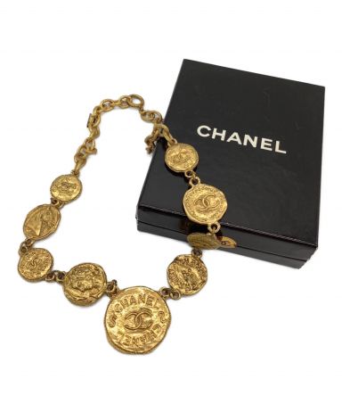 【中古・古着通販】CHANEL (シャネル) コインネックレス ゴールド