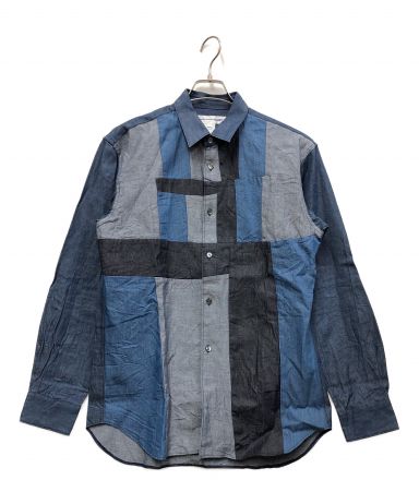 COMME des GARCONS SHIRT 21AW デニムパッチワークシャツ ブラック