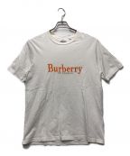 BURBERRY LONDONバーバリーロンドン）の古着「プリントTシャツ」｜ホワイト×オレンジ