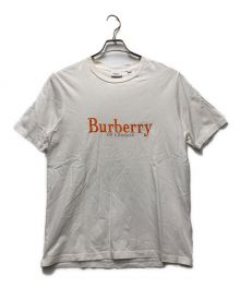 BURBERRY LONDON（バーバリーロンドン）の古着「プリントTシャツ」｜ホワイト×オレンジ