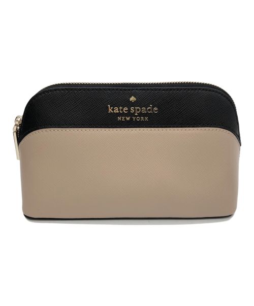 Kate Spade（ケイトスペード）Kate Spade (ケイトスペード) コスメポーチ ベージュ×ブラックの古着・服飾アイテム