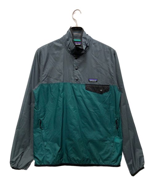 Patagonia（パタゴニア）Patagonia (パタゴニア) Houdini Snap-T Pullover グレー×グリーン サイズ:XSの古着・服飾アイテム