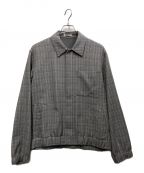 AURALEEオーラリー）の古着「HARD TWIST WOOL DOUBLE FACE CHECK BLOUZON」｜グレー