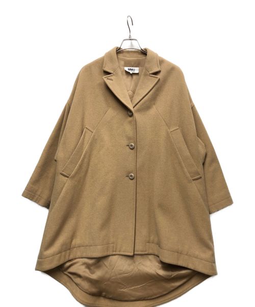 MM6 Maison Margiela（エムエムシックス メゾンマルジェラ）MM6 Maison Margiela (エムエムシックス メゾンマルジェラ) ビッグシルエットウールコート ベージュ サイズ:36の古着・服飾アイテム