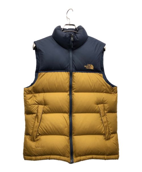 THE NORTH FACE（ザ ノース フェイス）THE NORTH FACE (ザ ノース フェイス) ヌプシダウンベスト ネイビー×ブラウン サイズ:Ｓの古着・服飾アイテム