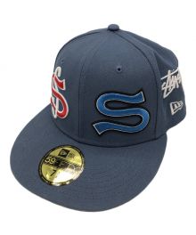 New Era×stussy（ニューエラ×ステューシー）の古着「キャップ」｜ネイビー