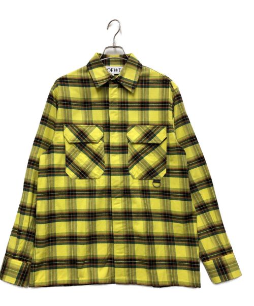 LOEWE（ロエベ）LOEWE (ロエベ) CHECK OVERSIZED SHIRT イエロー サイズ:44の古着・服飾アイテム