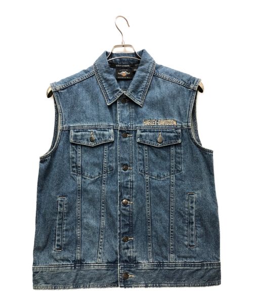 HARLEY-DAVIDSON（ハーレーダビッドソン）HARLEY-DAVIDSON (ハーレーダビッドソン) BAR & SHIELD LOGO DENIM VEST インディゴ サイズ:M 未使用品の古着・服飾アイテム