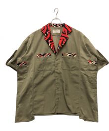 77circa×Dickies（ナナナナサーカ×ディッキーズ）の古着「ワイドオープンカラービックシャツ」｜ベージュ