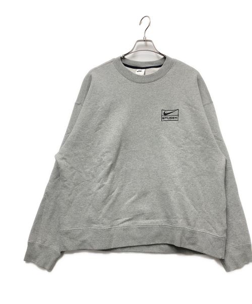 NIKE（ナイキ）NIKE (ナイキ) stussy (ステューシー) オーバーサイズクルーネックスウェット グレー サイズ:Lの古着・服飾アイテム